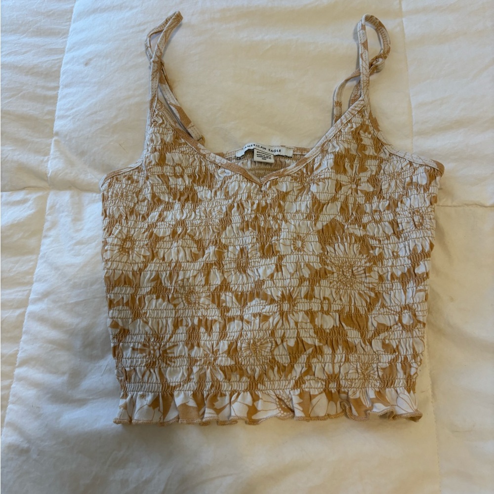 Cropped floral tank top